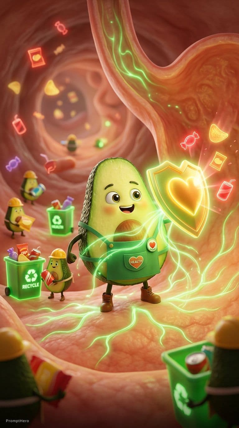 AI generated: Create a cute Pixar-style anthropomorphic avocado character with creamy green texture, large express...