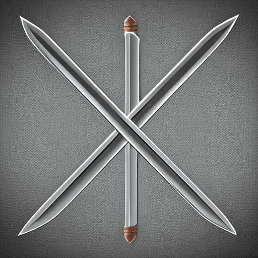 AI generated: minimal line logo of sword, vector, high quality