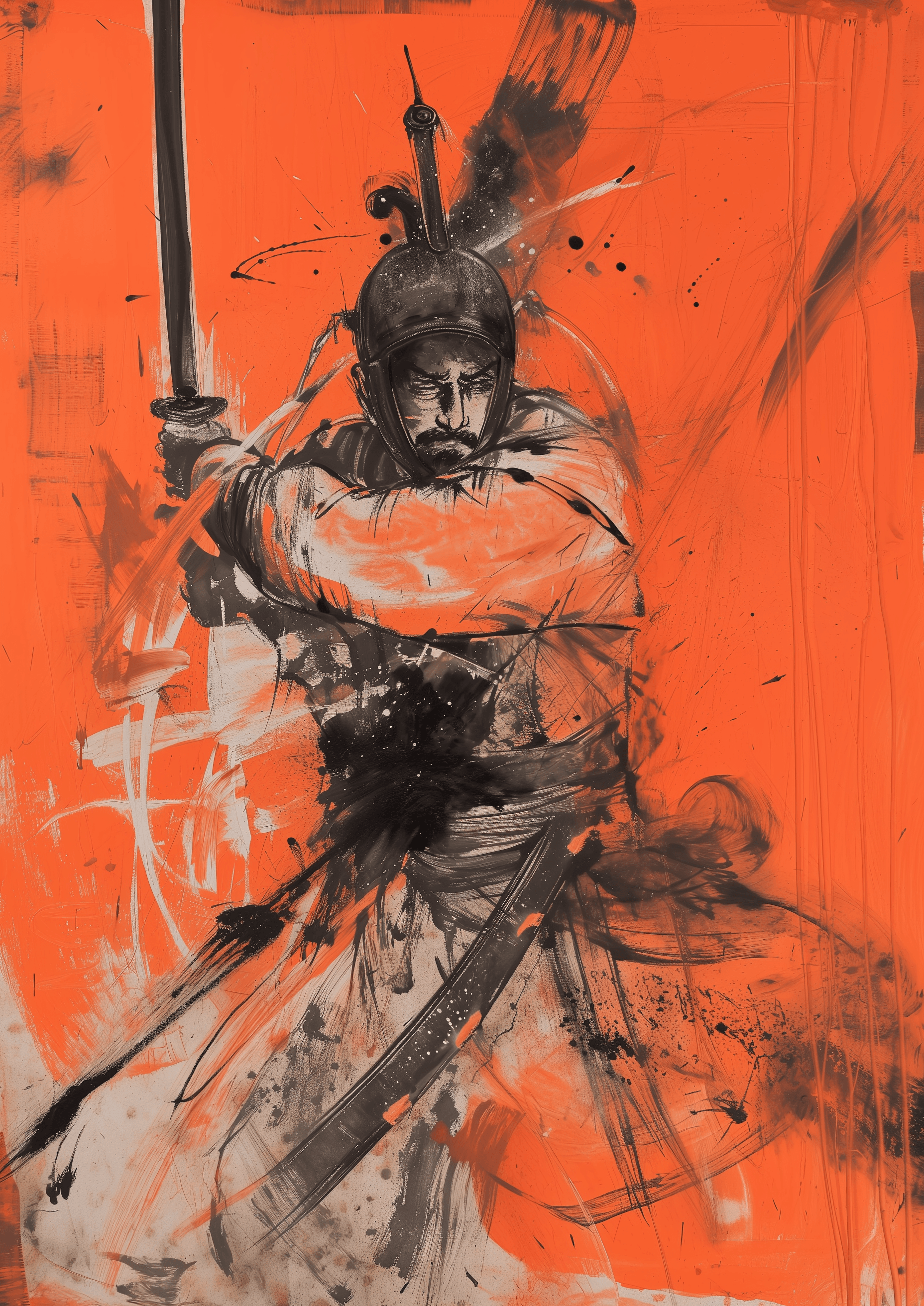 AI generated: a chinese ancient man wearing a helmet holding a sword, in the style of zeen chin, video, gutai grou...
