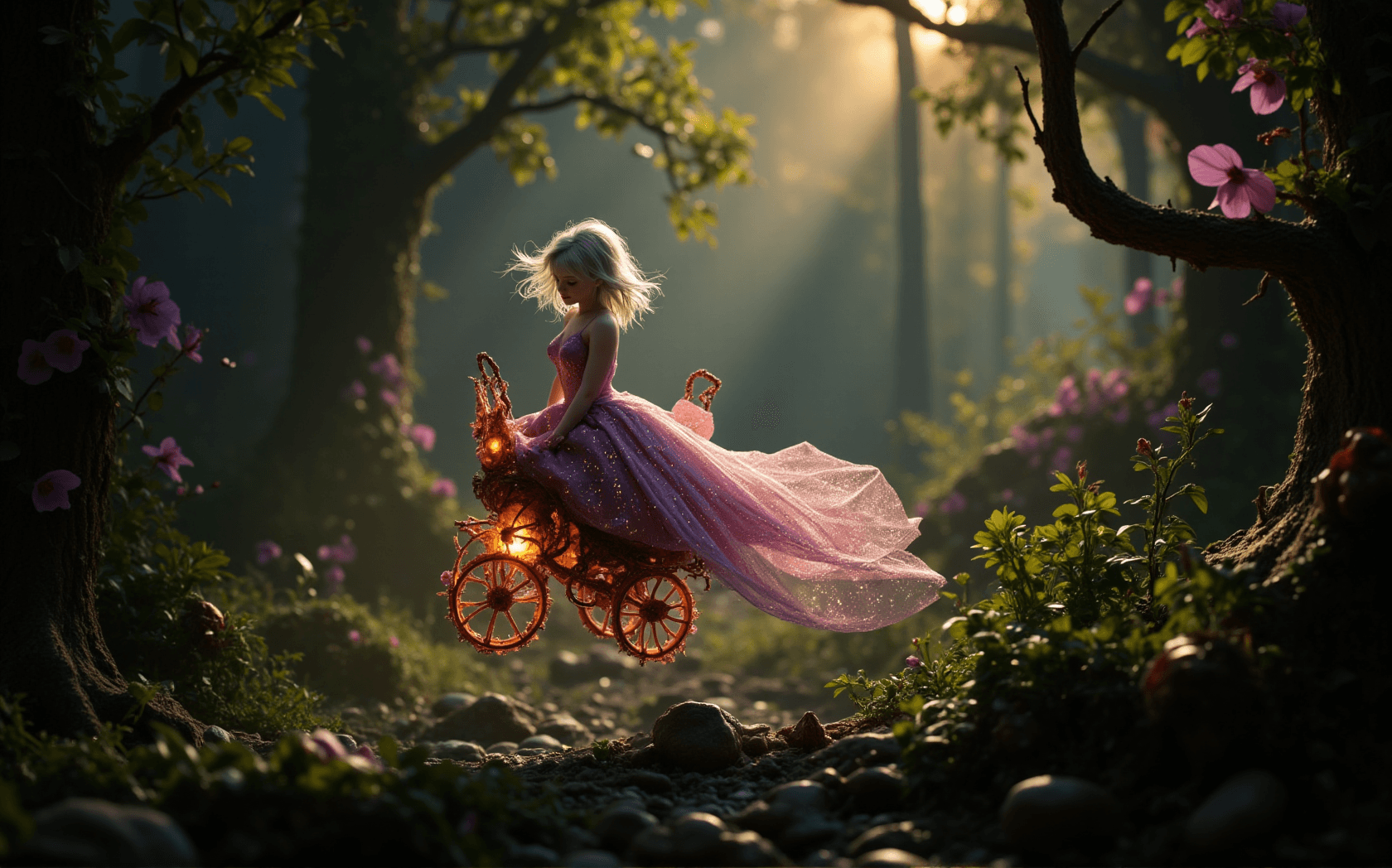 AI generated: In the heart of an enchanted forest, where the air shimmers with magic and the trees whisper ancient...