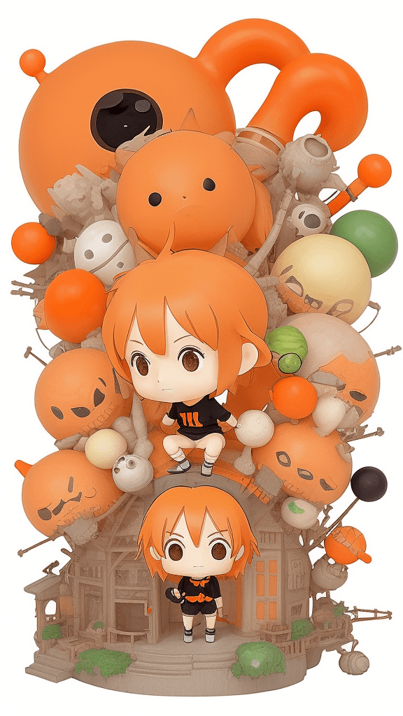 AI generated: Studio Ghibli 16k4d rfktrstyle"1chibi orange In a disordered pose in a chaotic background" <lora:Vut...