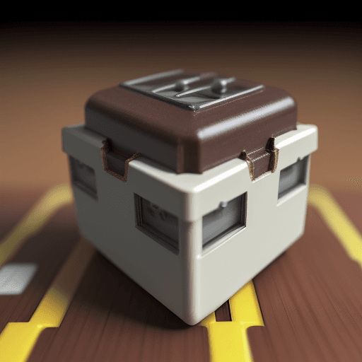 AI generated: Japanese capacitor in front with blurred background of circut boards in brown colors. High resolutio...