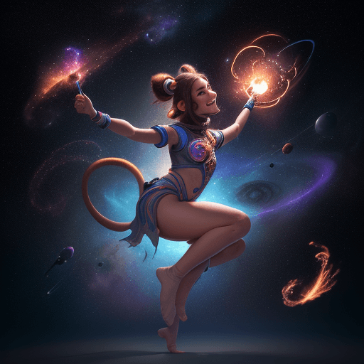 AI generated: high resolution cinematic portrait of a smiling young beautiful cute anthropomorphic female space mo...