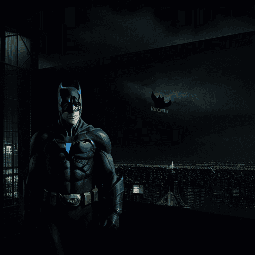 AI generated: Batman, Gotham city at night, Christopher Nolan style, drama and lifesaving, in dynamic, atmosphere ...