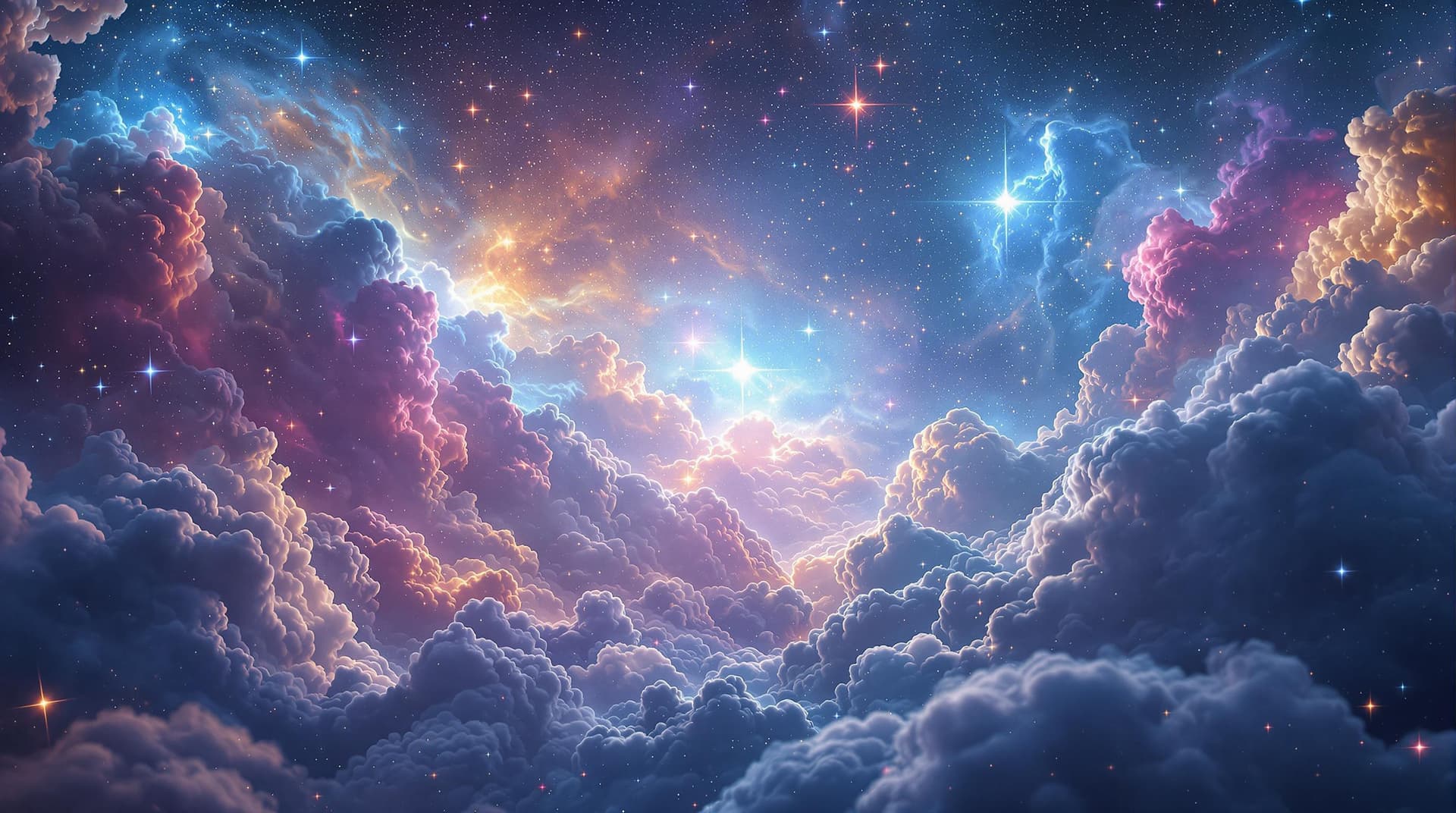 AI generated:  wonderful surreal a starry valley full of cosmic phenomena, in ultra close up view, made of photo r...