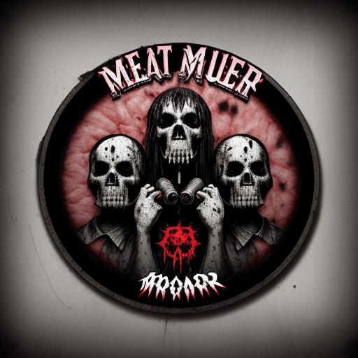 AI generated: meat grinder death metal band logo