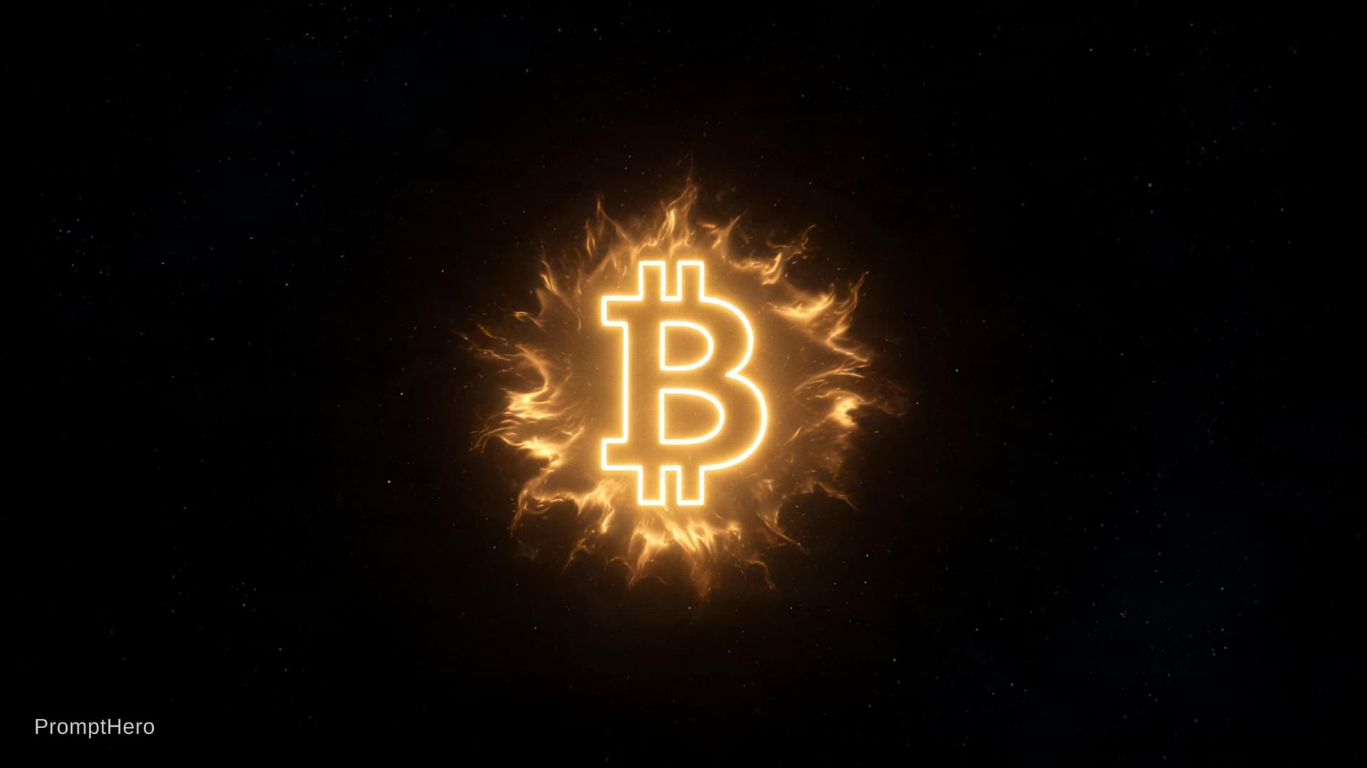 AI generated: A single radiant ₿ Bitcoin symbol floating in deep cosmic 
space, emanating soft divine golden light...