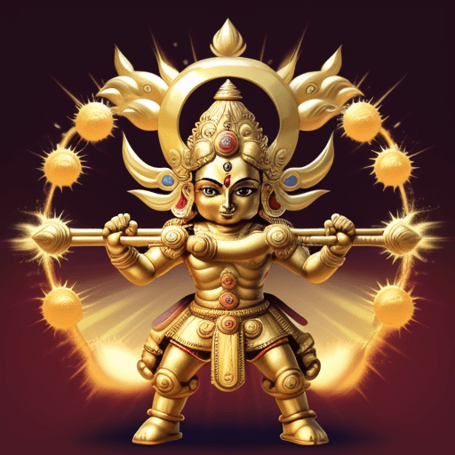 AI generated:  Maruti is one of the most popular worrier , mace worrier and Hindu god 
, golden helmet on head
, s...
