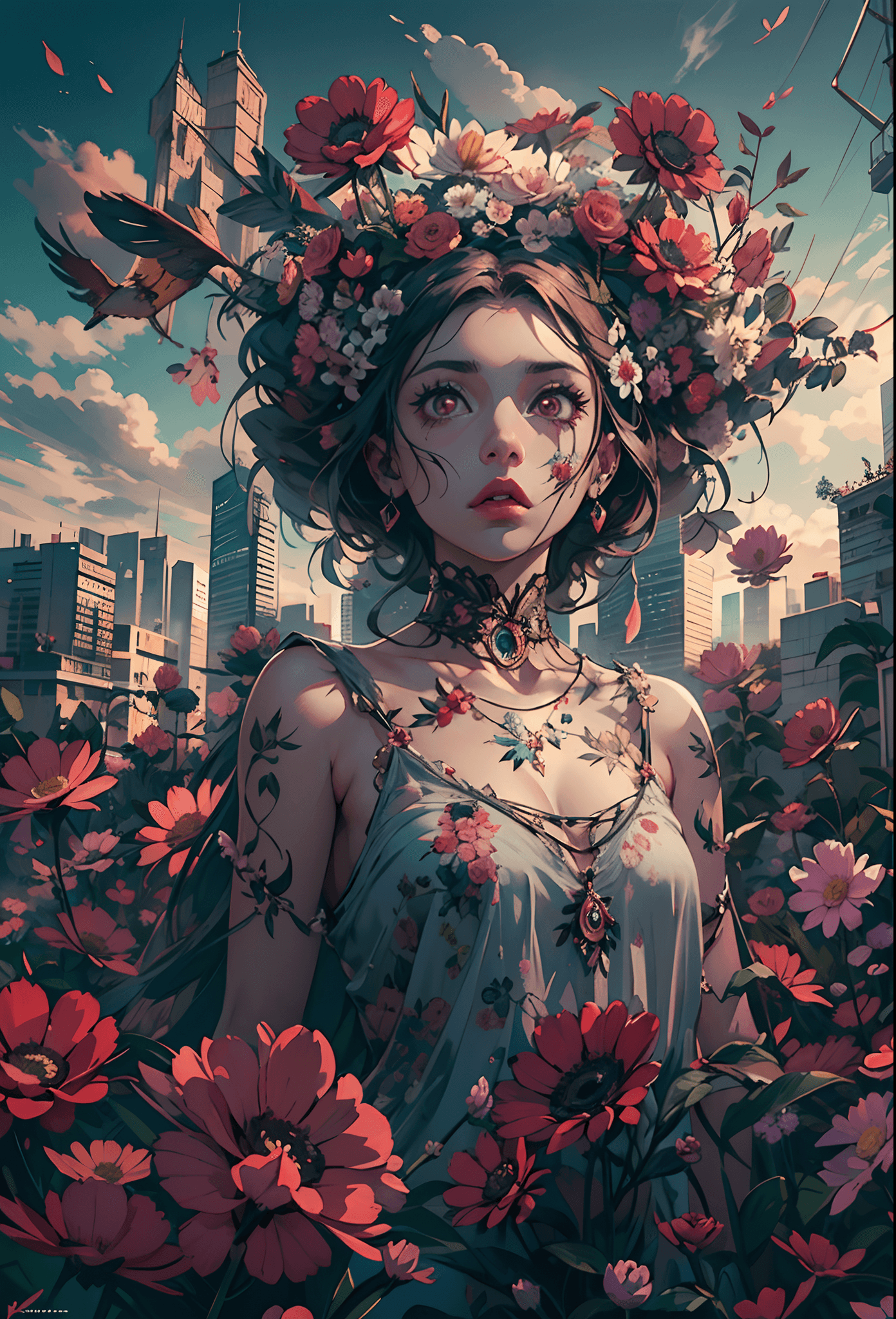 AI generated: (Masterpiece and highly detailed:1.2), mid shot, centered, Instagram able, sharp focus, 1girl, mythi...