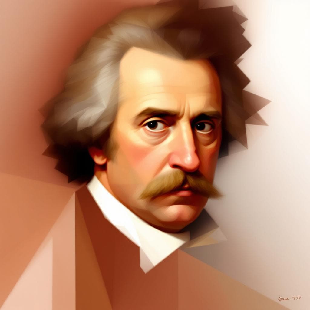 AI generated: create an attractive artwork with the text "Gauss 1777 - Matemática para Concursos", in the size of ...