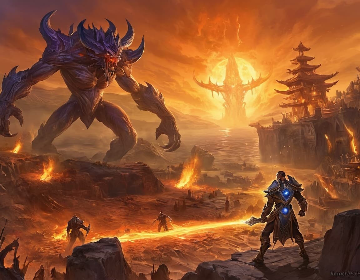 AI generated: Cyber attack, fantasy, digital art, style by Chris Metzen