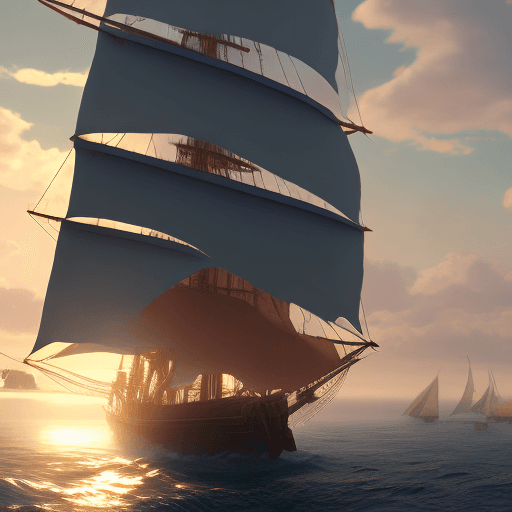 AI generated: Photo of a ultra realistic sailing ship, dramatic light, pale sunrise, cinematic lighting, battered,...