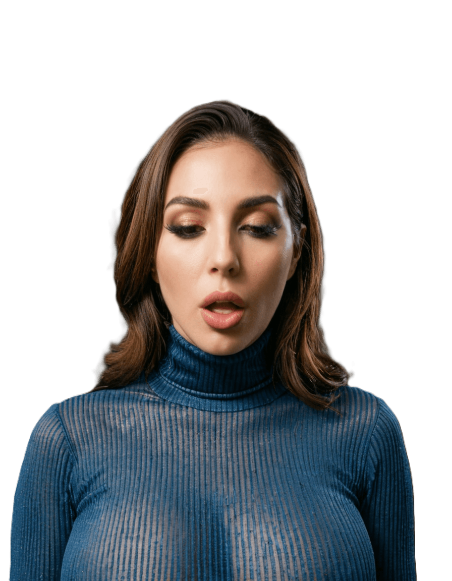 AI generated: This photo shows a 36 y.o. woman with a sensual, slightly parted mouth and an intense, direct gaze s...