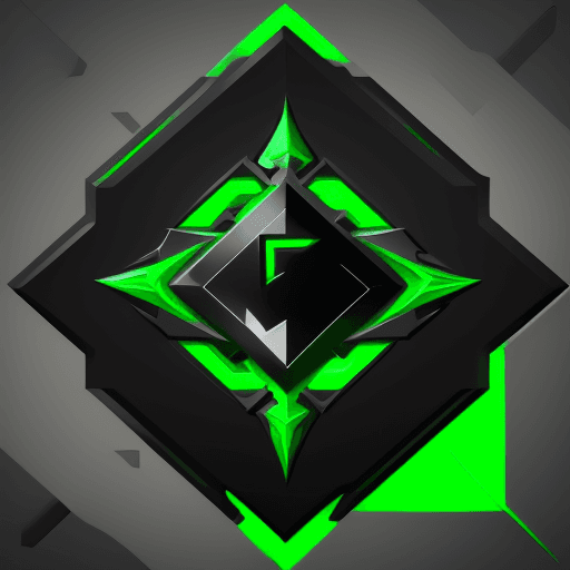 AI generated: Logo gaming wear, letter L, concept, control games, nonagon, colour black and green, gaming, dynamic...