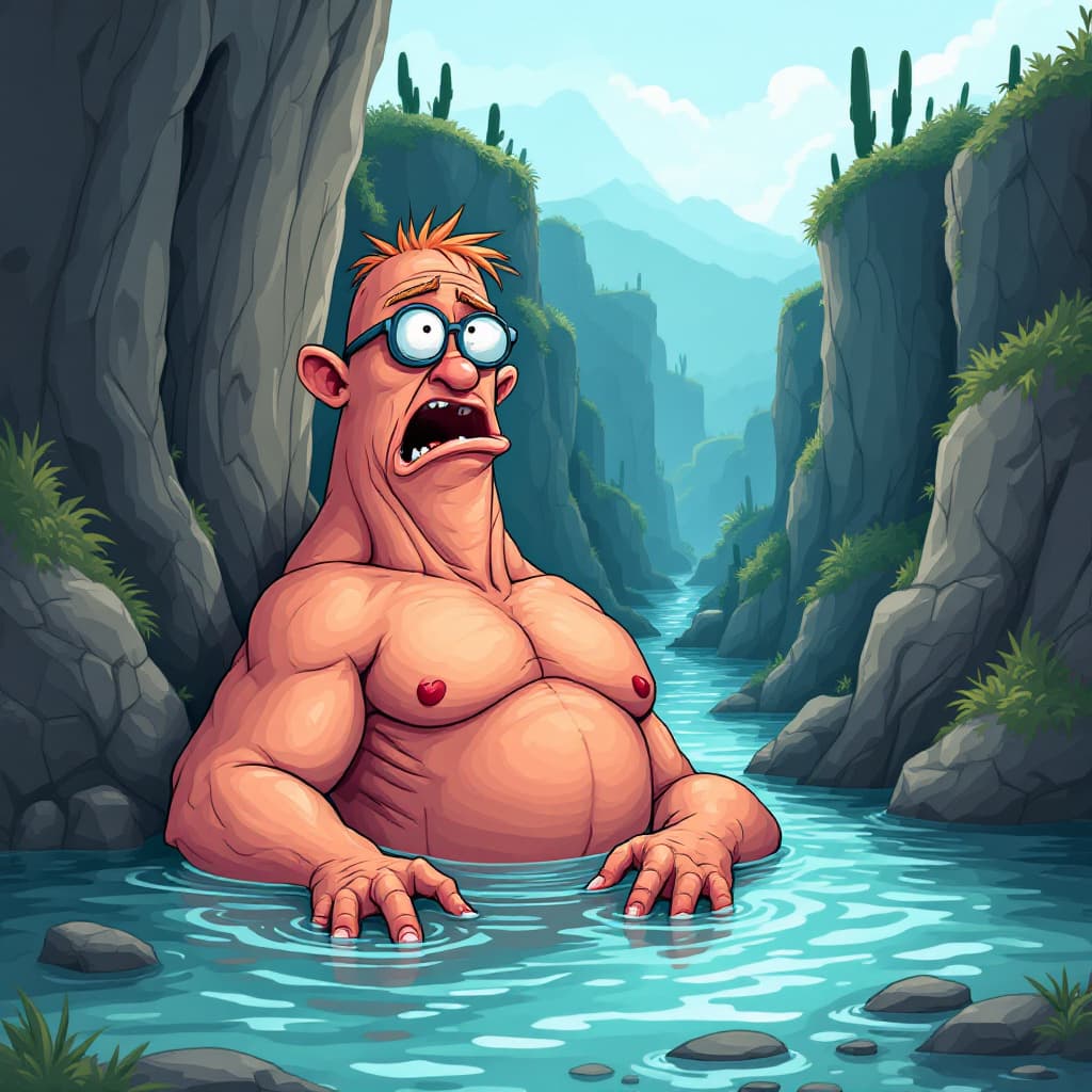 AI generated: cartoon-stytle Cirrhosis