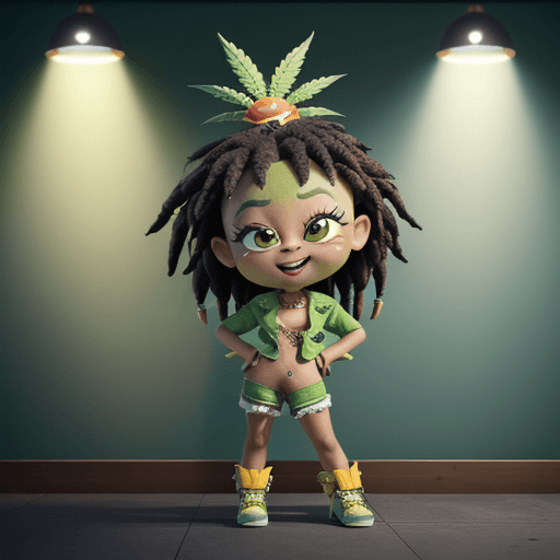 AI generated: Ganja, Rasta ,cannabisplant mascot , Chibby style , Chibbi cannabis , bud , cannabisbud , mascot , c...