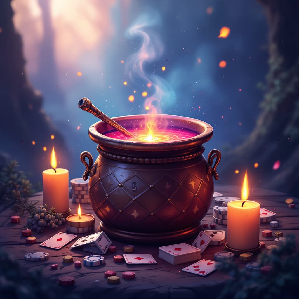 AI generated: imagen vectorial sobre magia, con barita, cartas, chistera y numeros
