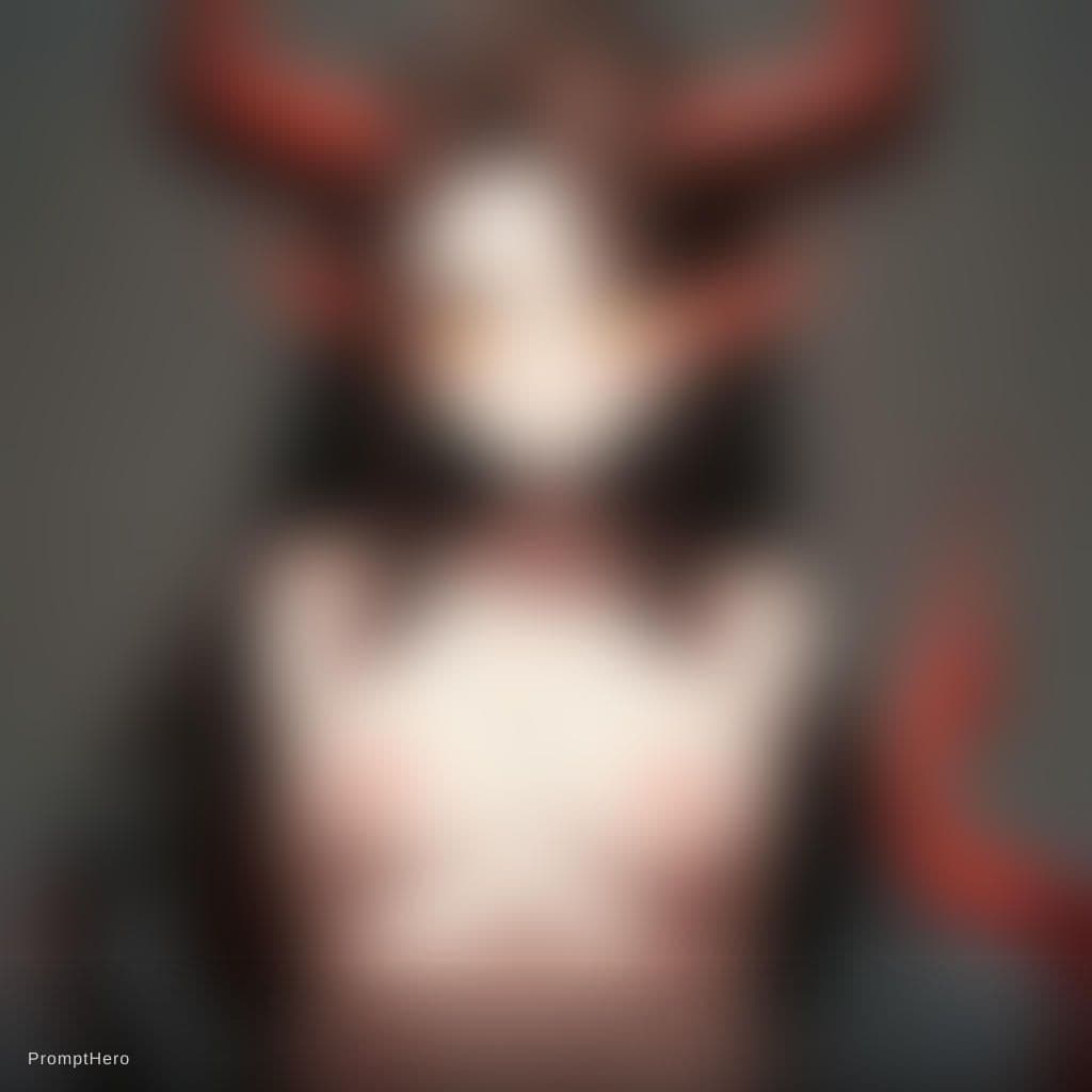 AI generated: meruccubus (merunyaa), merunyaa, 1girl, brown hair, body freckles, breasts, colored skin, demon girl...