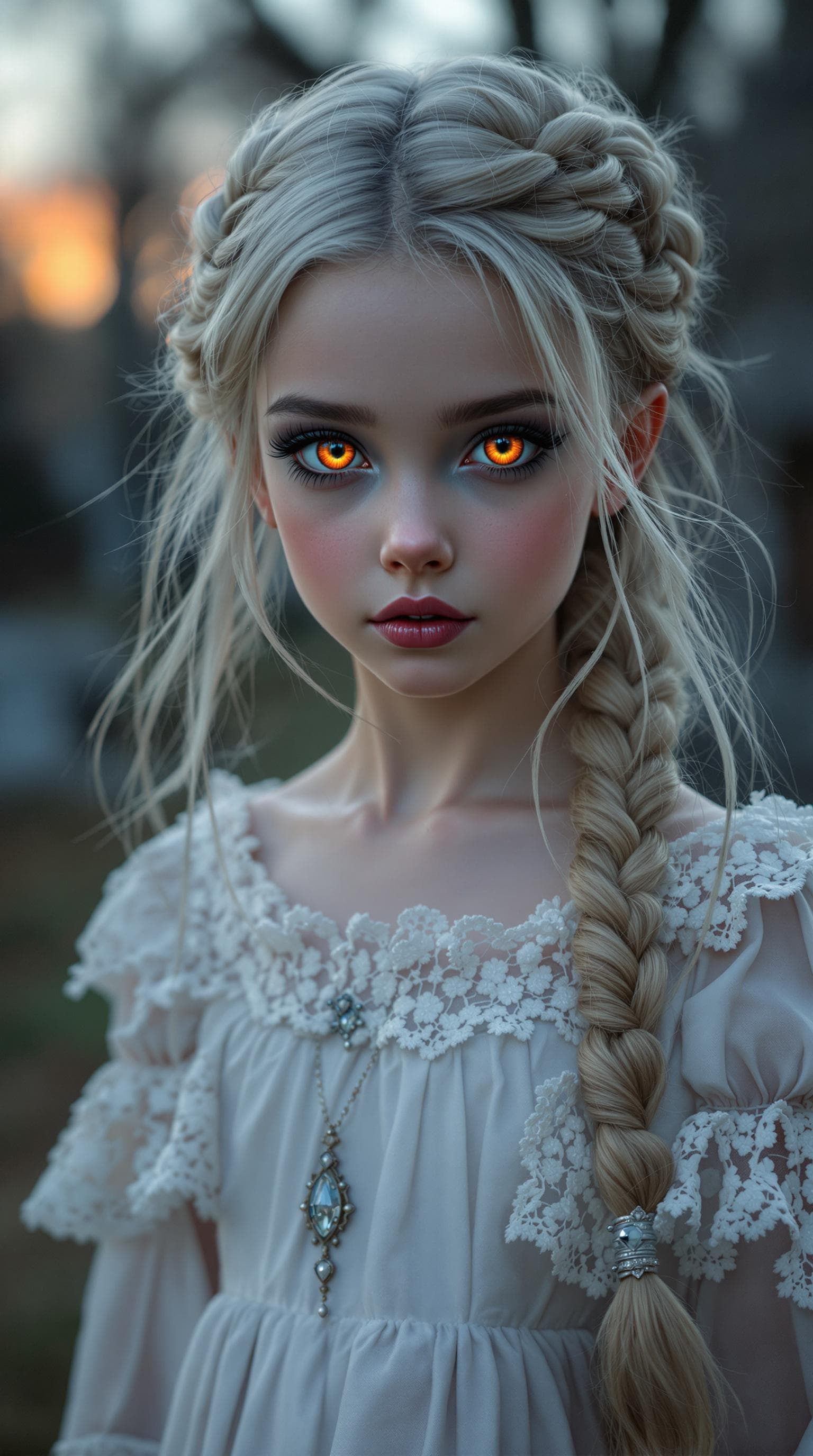 AI generated: a professional photo of a exceptionally of the most beautiful Russian vampire girl in the world, (ag...