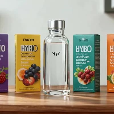AI generated video: A premium hydration supplement commercial scene placed on a bright modern kitchen countertop made of...