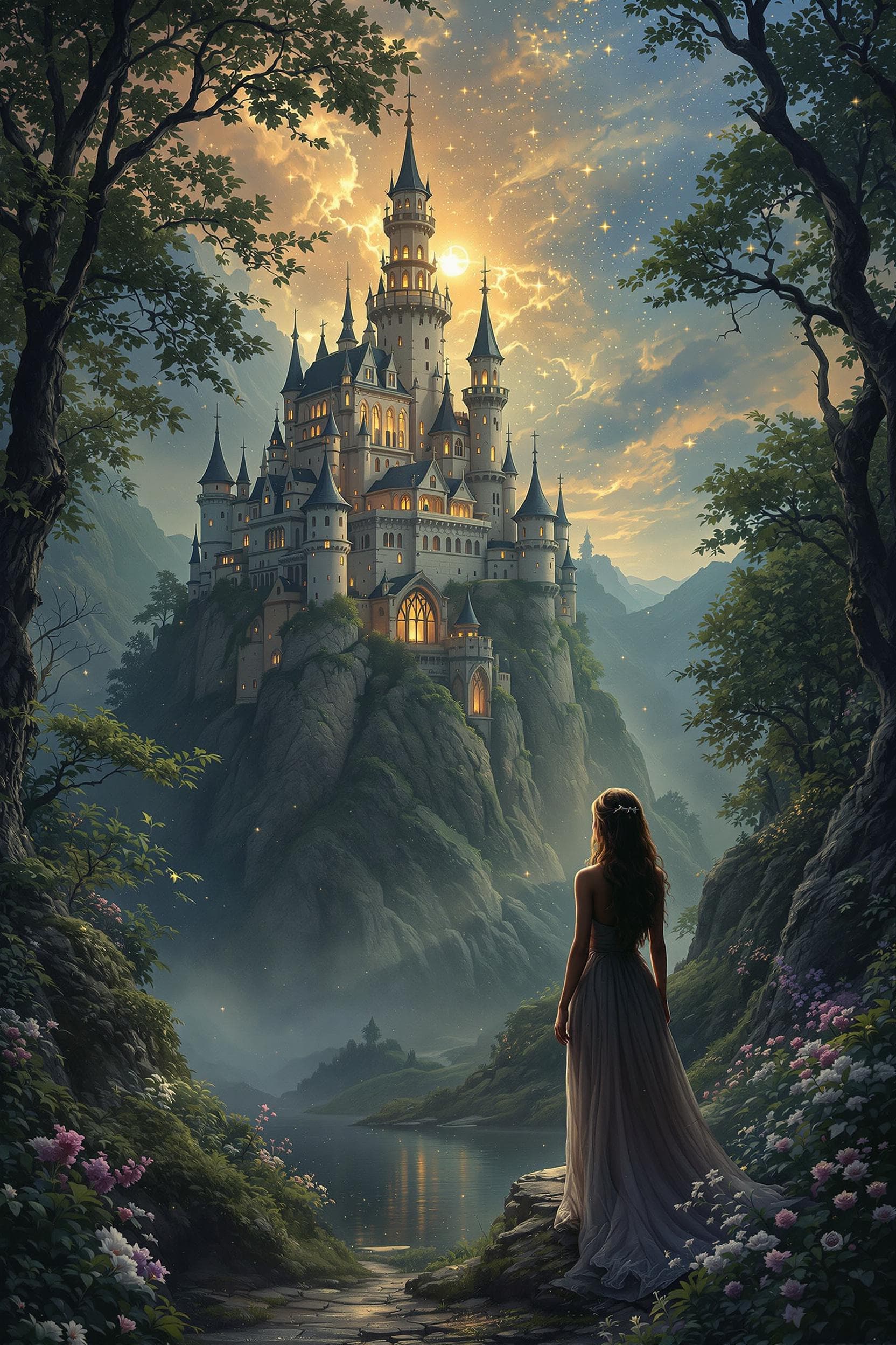 AI generated: monde fantastique, les rêves deviennent réalité, image surréaliste d'une belle imagination fantastiq...