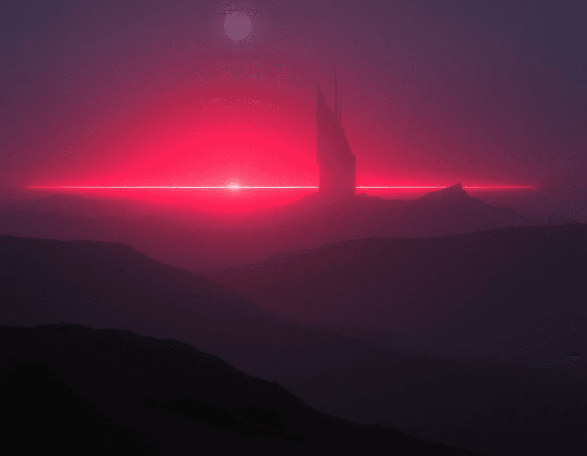 AI generated: Random images of unknown futures. (in the style of the artist Stuart Immonen:1.9). Subtle red and wh...
