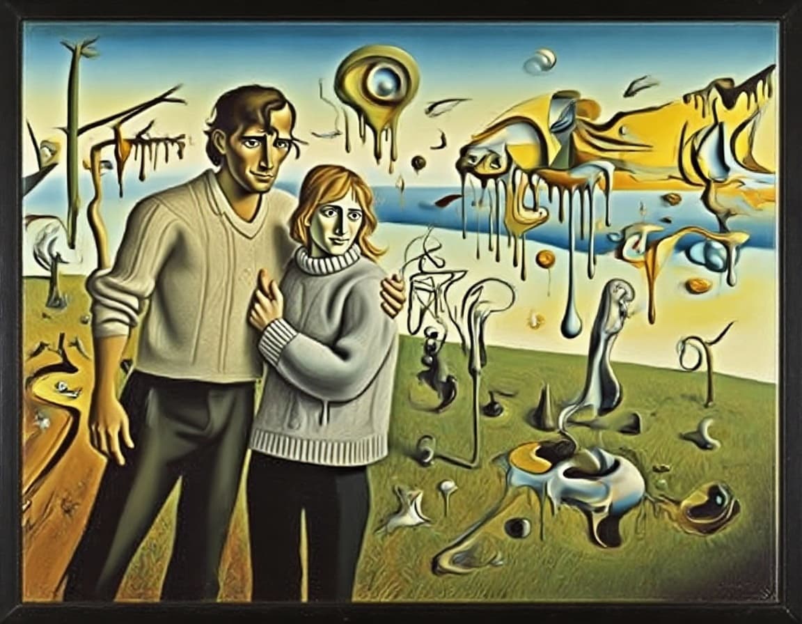 AI generated: surrealist painting by Pablo Picasso, striking and bizarre images, dripping, melting --q 2 --s 750 -...