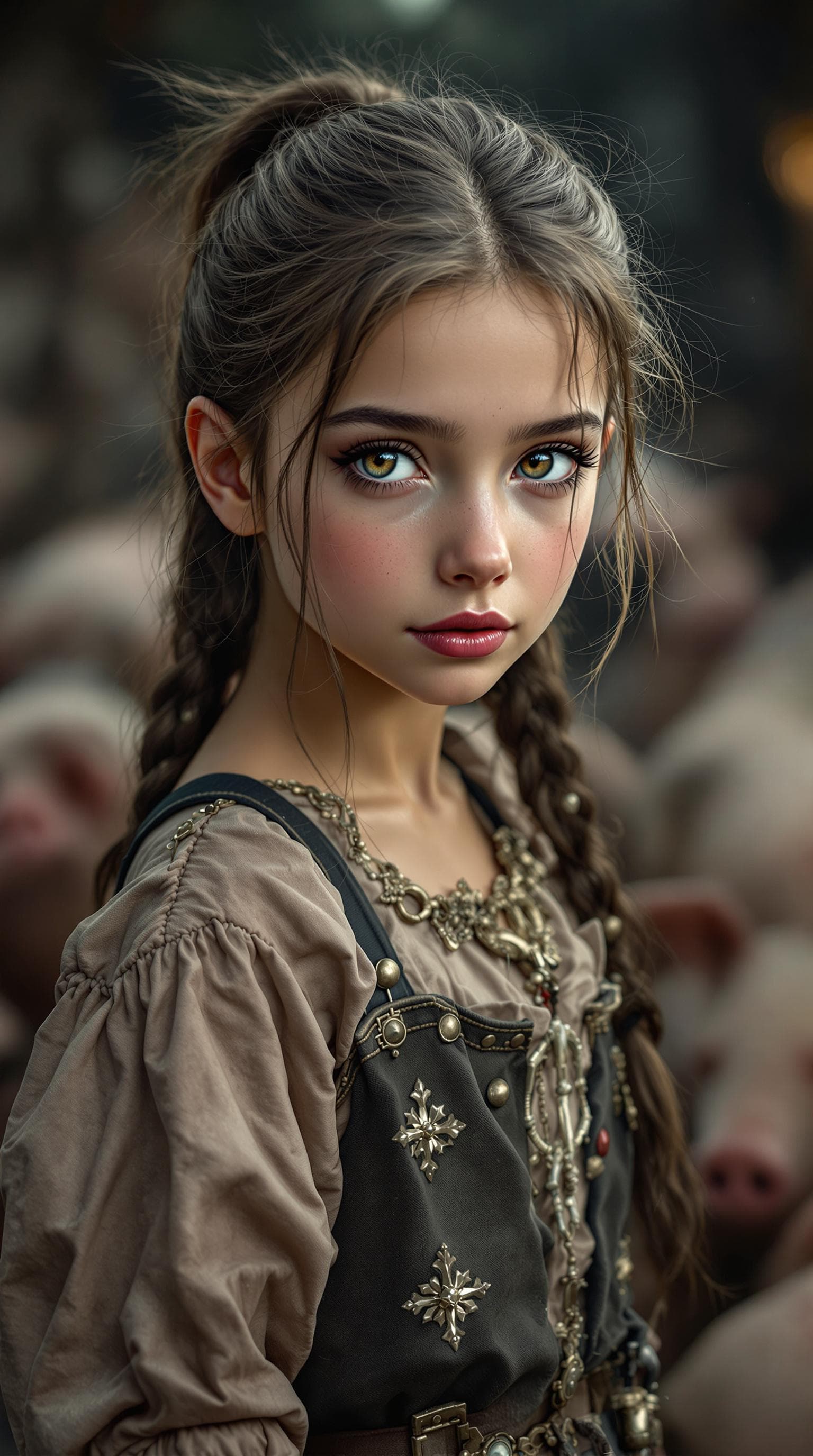 AI generated: a professional photo of a exceptionally beautiful girl in the world (age 11), (eleven year old), Pol...