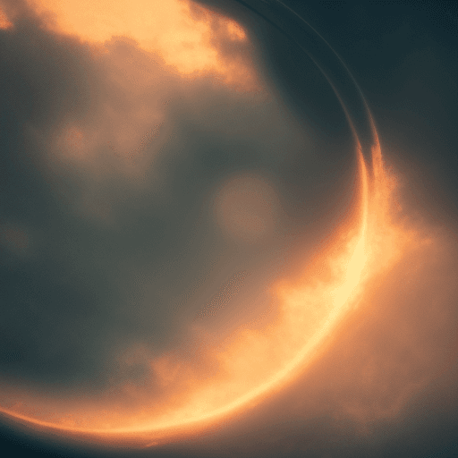 AI generated: image of a circle, with dreamy colors, dramatic light, pale sunrise, battered, low angle, trending o...