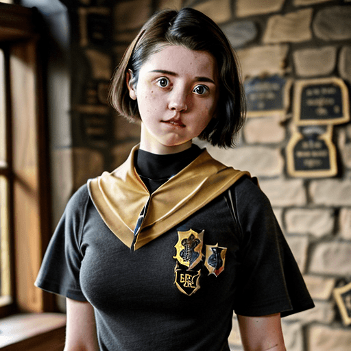 AI generated: hogwarts legacy, poppy sweeting, 18 years old, 4 feet tall, beautiful face, collar-bone, perfect bod...