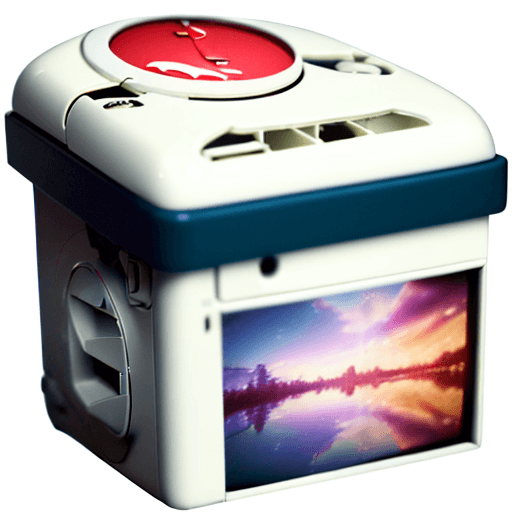AI generated: High resolution photography, film inside out (disney), white plain control box, with five buttons co...