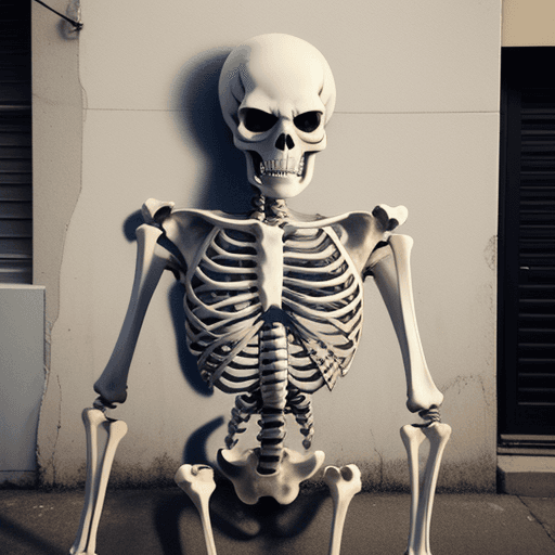 AI generated: skeleton in the style of street art
