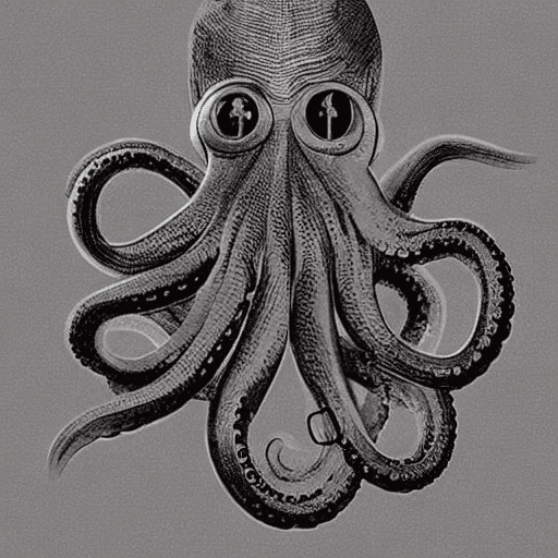 AI generated: Octopus with a padlock beetwen the tentacles
