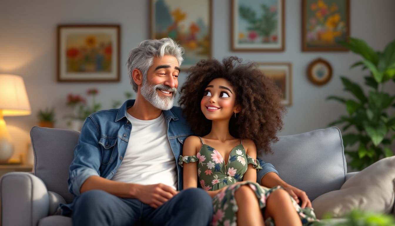 AI generated: [Jonas, Ana and Ana Clara],[Jonas 45 years old without a beard and Ana 45 years old, Ana Clara 15 ye...