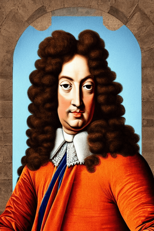AI generated: pop art portrait, louis xiv, colorful, classic, epic, slick, 8k, royal, regal