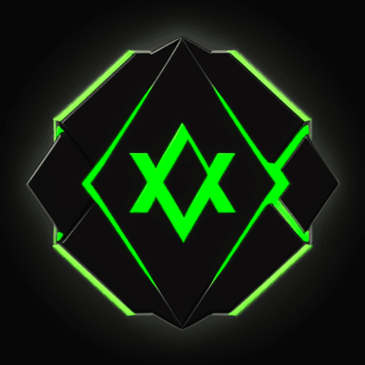 AI generated: Logo gaming wear, letter L, concept, control games, nonagon, colour black and green, gaming, dynamic...