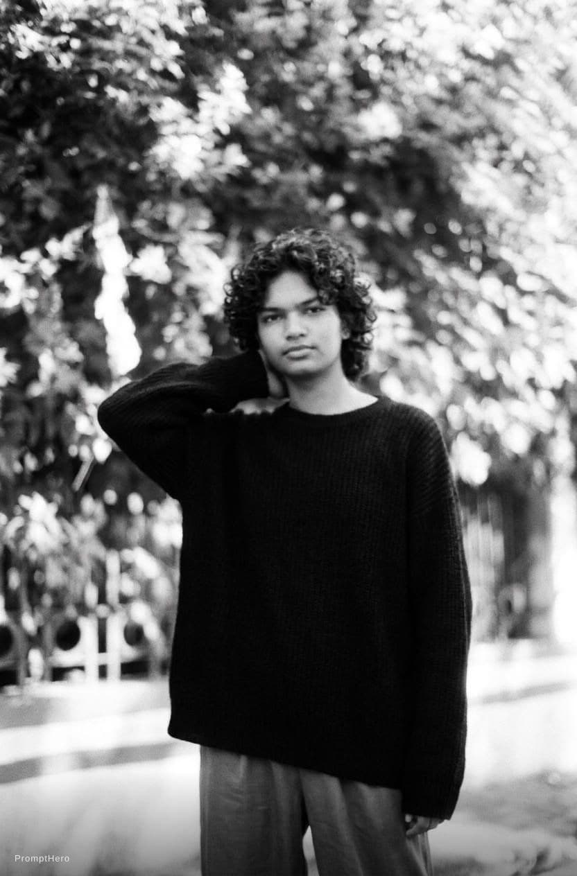 AI generated: blurry image of a girl, in the style of minimalist beauty, androgynous, light black, mote kei, seren...