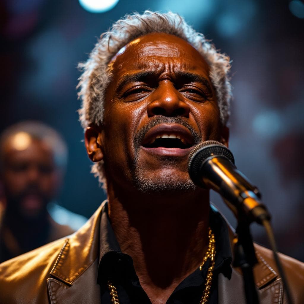 AI generated: Close-up portrait of a confident, mature Black man in his 50s with subtle gray hair, deeply soulful,...