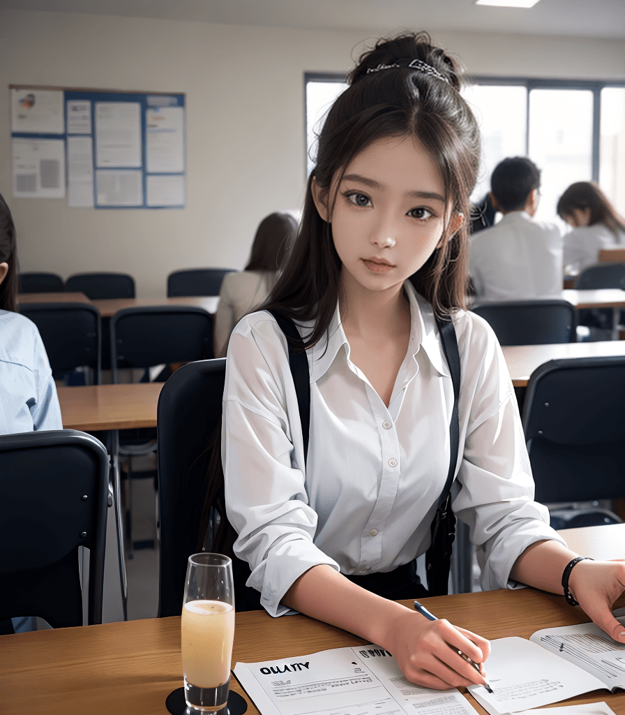 AI generated: (best quality:1.4), 1girl, classroom, school student, skirt