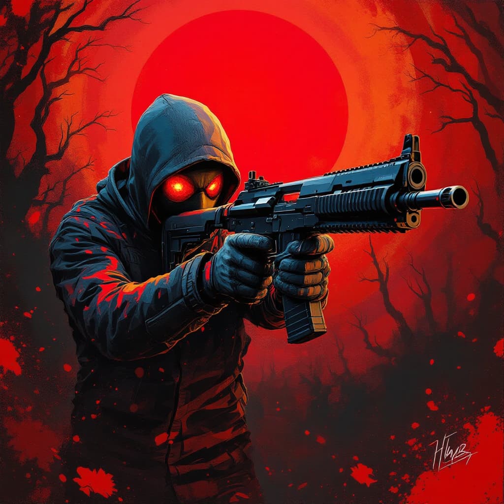 AI generated: a human that holds gun