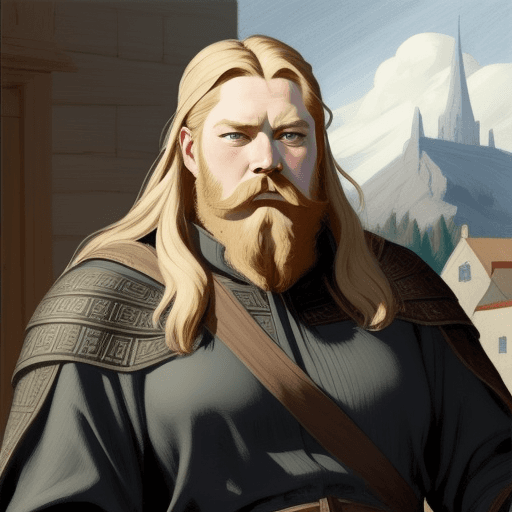 AI generated: Draw norse king in the style of Christian Krohg

