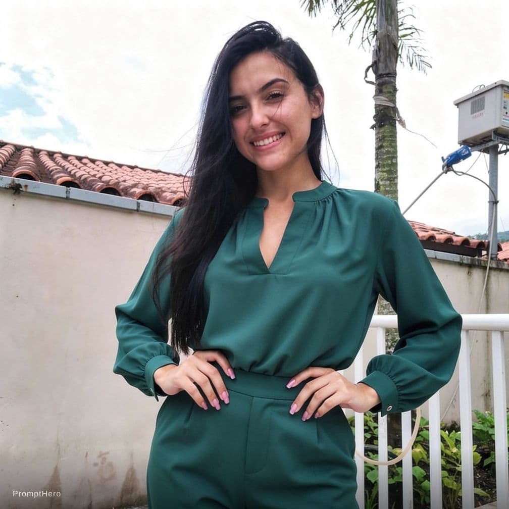 AI generated: As modelos mulher tem seios grandes, um decote na sua vestimentas, ela estão com seios bronzeadas. O...