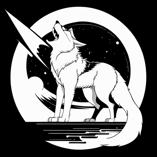 AI generated: a wolf and the moon, clean and sharp line vector illustrations,
minimalist, cosmic symbolism, tattoo...