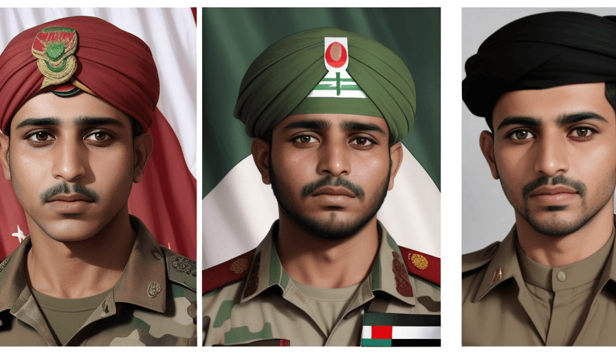 AI generated: A rectangular picture on the right side is a picture of Yahya Saree, the Yemeni military spokesman, ...