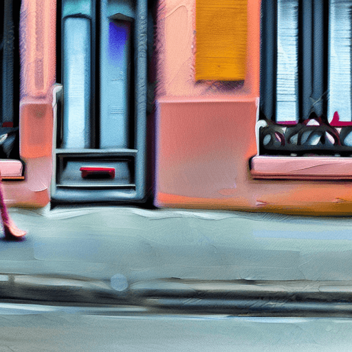 AI generated: painterly, oil painting, brush strokes, pretty woman in a street, digital painting, cinematic compos...