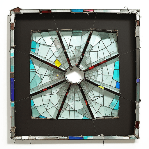 AI generated: art with broken glass like a 80s music album artwork