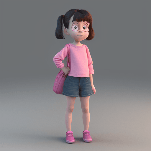 AI generated: small girl, pixar style, 3D
