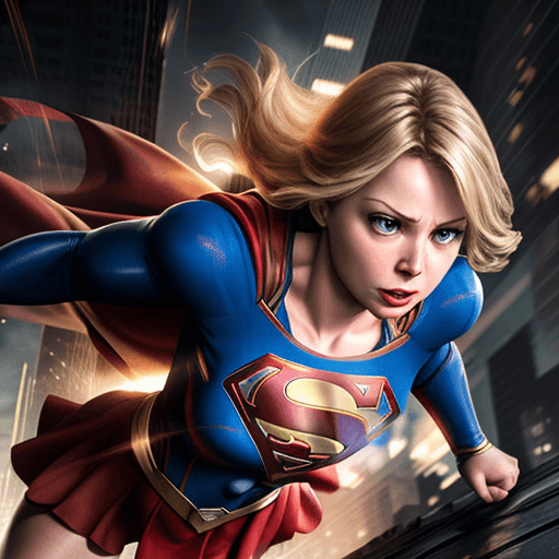 AI generated:  supergirl draining the power out of superman and getting stronger.