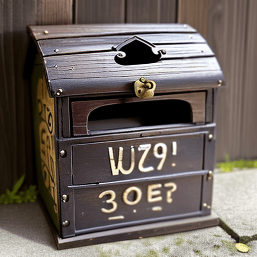 AI generated: old wooden letter box without any number