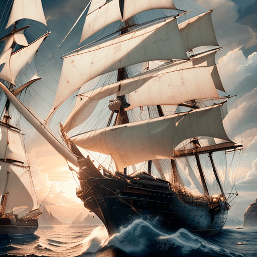 AI generated: Photo of a ultra realistic sailing ship, dramatic light, pale sunrise, cinematic lighting, battered,...